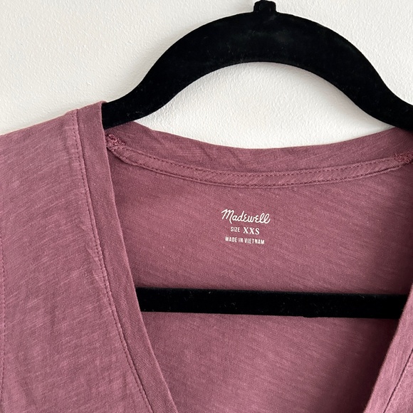 Madewell V-Neck Tank Top with Pocket Plum Purple Sleeveless Size XXS - Picture 2 of 10